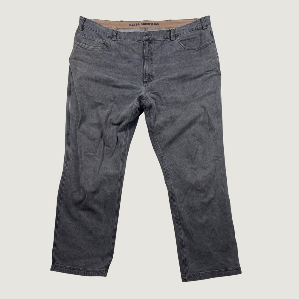 Duluth Trading Co Flex Ballroom Jeans Mens Relaxed Fit Gray Denim 46x32 Gray
